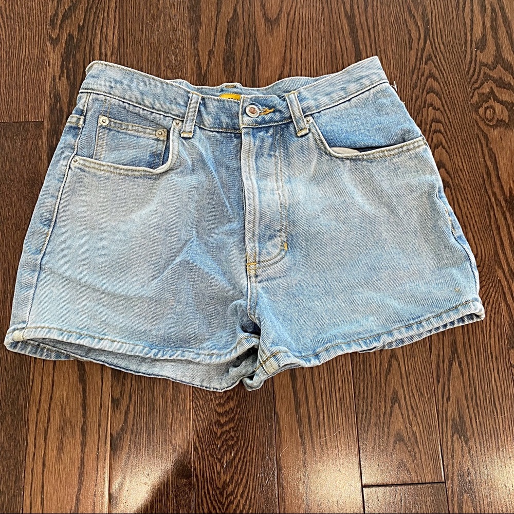 {Blue Asphalt} Button Fly Denim Shorts, 9